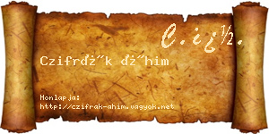 Czifrák Áhim névjegykártya